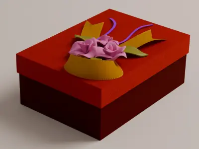 Package for Gift Red 150 x 210 x 80mm 3D model
