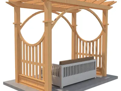Pergola 2 Low-poly 3D model