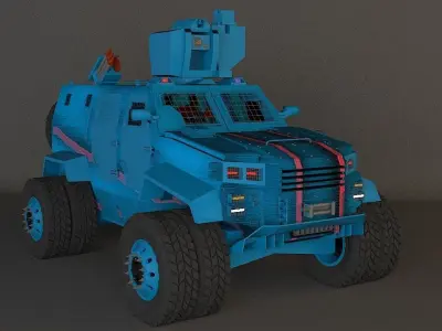war truck blue1 3D model