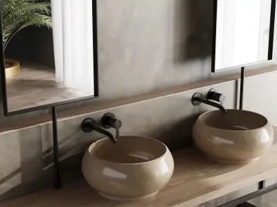 Bathroom furniture by inbani faucet set 72 Low-poly 3D model