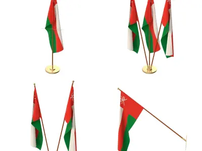 Oman Flag Pack 3D model