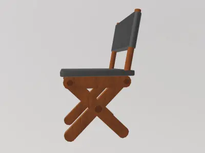 Stylized Low-Poly Folding Chair Low-poly 3D model