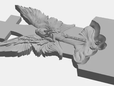 funerary monuments with angel 22 150x80x10 3D model