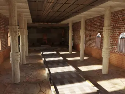 Kings Hall Interior Low-poly 3D model