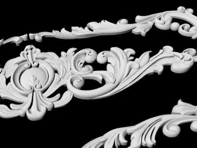 Central decor ornament for furniture 3D model 623