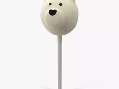 Cake Pop Bear Low-poly 3D model