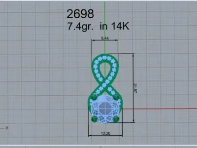 Forever Pendant 2698 3D print model