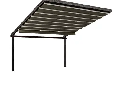 Motorized Pergola 5 rusty iron 3D model