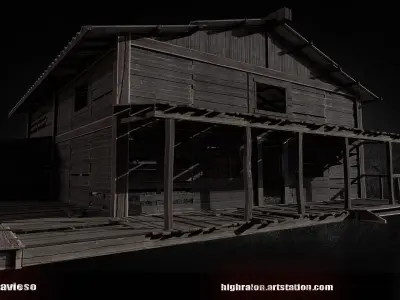 forest house modular Low-poly 3D model