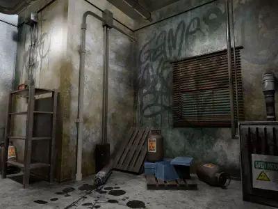 The old  Horror Room  5 Low-poly 3D model