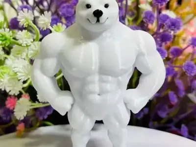 Swole body muscle dog sculpture design decoration 3D print model