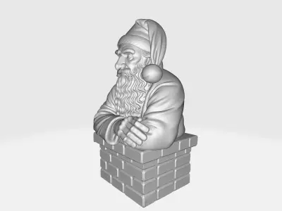 Santa Claus Chimney Bust Christmas Decoration 3D print model