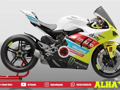 Panigale Superleggera V4 VR 46 Team Low-poly 3D model