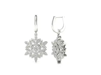 Earrings-72 earring in rose gold with diamonds 3D print model