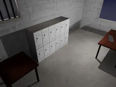 Low Poly Security Cabin Low-poly 3D model