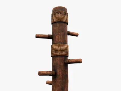 wooden practice dummy Low-poly 3D model