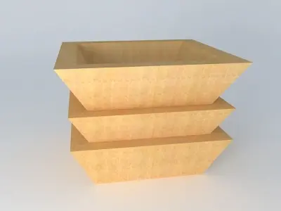 three wooden boxes Free 3D model