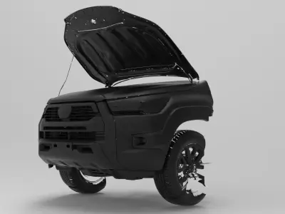 Toyota Hilux 2020 DC Front 3D Scan Bumper and Hood STL 3D model