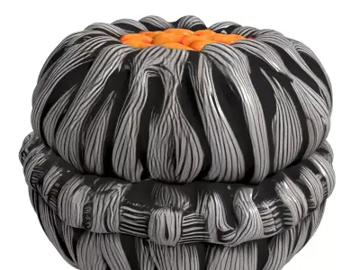 Abstract Braided Metallic Core Orb Low-poly 3D model