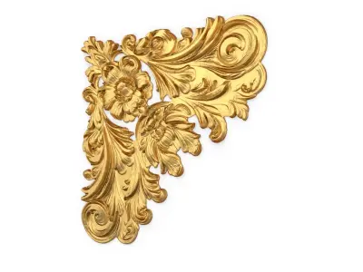 Classic carved corner decor ornament 377 3D model