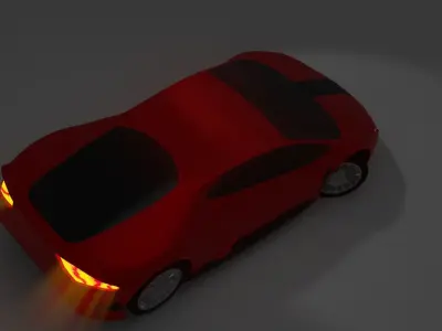 red Car low poly Low-poly 3D model
