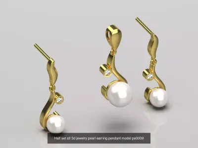 pearl jewelry stl 3d minimal collection 3D Model Pack