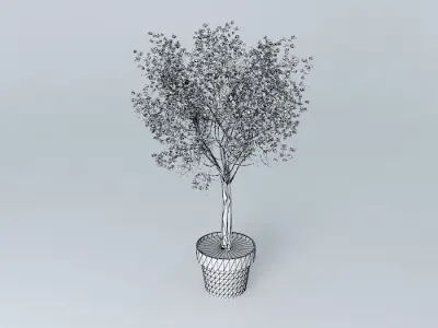 Terracotta vase with tree Free 3D model