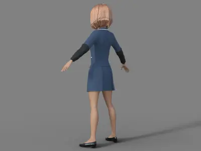 3D Cartoon Character Girl 3D model