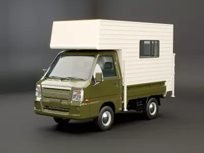 K-Camper Kei Truck Camper Low-poly 3D model