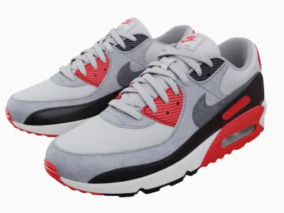Nike airmax 90 sneaker boots Low-poly 3D model