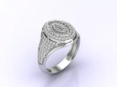 Print Ready STL 3DM  Gents Rings Diamond Men Ring  3D print model 218