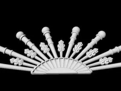 Central decor ornament for furniture 3D model 314