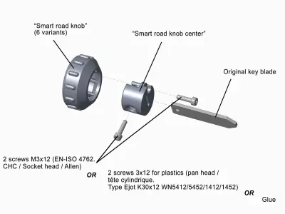 Smart Roadster Key Knob 3D print model