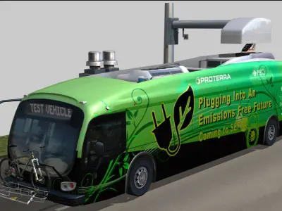 Proterra electric 40 Foot bus SEPTA green livery Low-poly 3D model