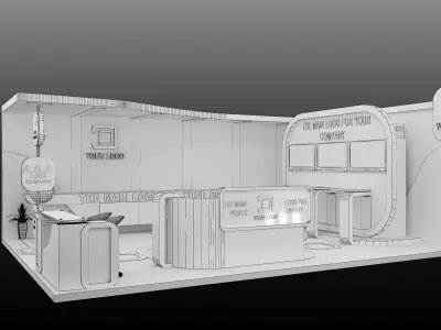 Booth Exhibition Stand a587b 3D model