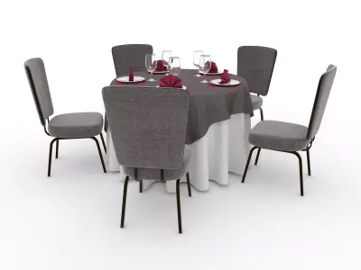 Banquet Table and Chair 147 3D model