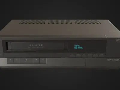 Old VHS recorder VCR 02 Low-poly 3D model