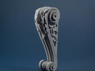 Console ornate door handle 3D model