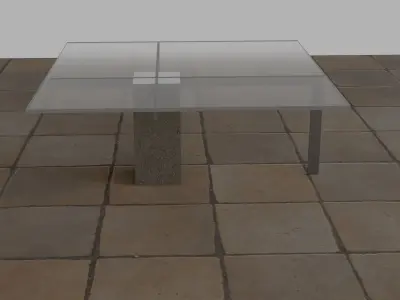Glass coffee table model Free low-poly 3D model