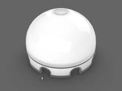 Dome Pavilion with Solid Dome with Top Opening v4 3D model