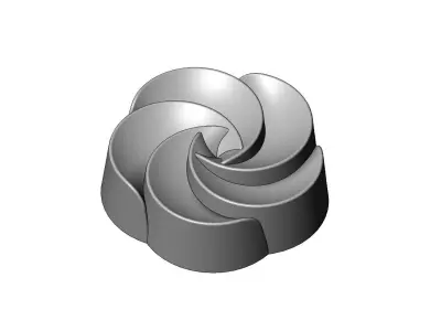 5 pedals rosette flower cake cupcake onlay relief 3D print model