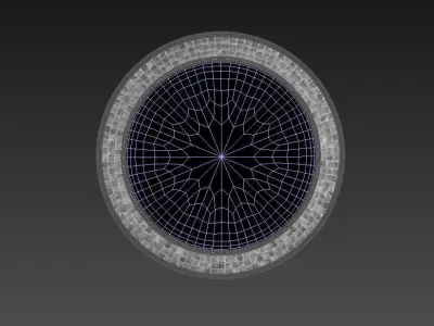 Round Mirror  Stainless Steel Frame Low-poly 3D model