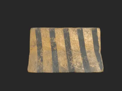 Barrier gold and stripes Low-poly 3D model