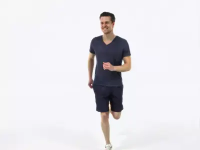 Virtue 02A Running Jogging Football Sports Man Low-poly 3D model