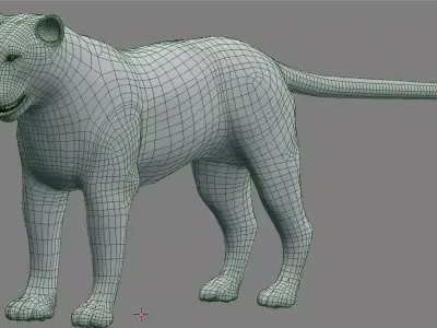 Tiger panther Low-poly 3D model
