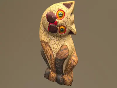 wooden cat 3D model