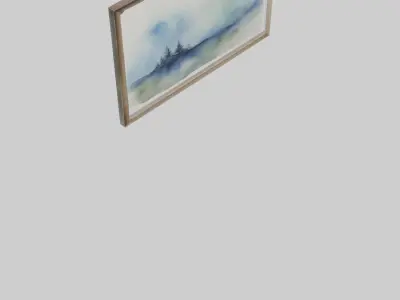 Framed Watercolor Art Low-poly 3D model