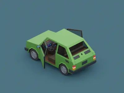 Stylized Cartoon Euro Micro Car  Low-poly 3D model purchase
