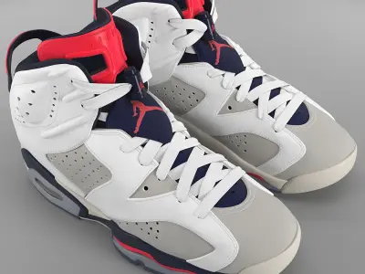 Jordan 6 Retro Tinker PBR Ready Low-poly 3D model