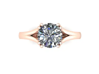 Diamond Solitaire Wedding Ring R2 3D print model